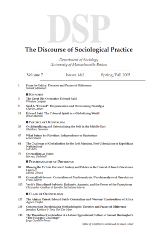Proceedings of the Second Annual Social Theory Forum, April 6-7, 2005, UMass Boston—Theories and Praxes of Difference: Revisiting Edward Said in the Age of New Globalizations